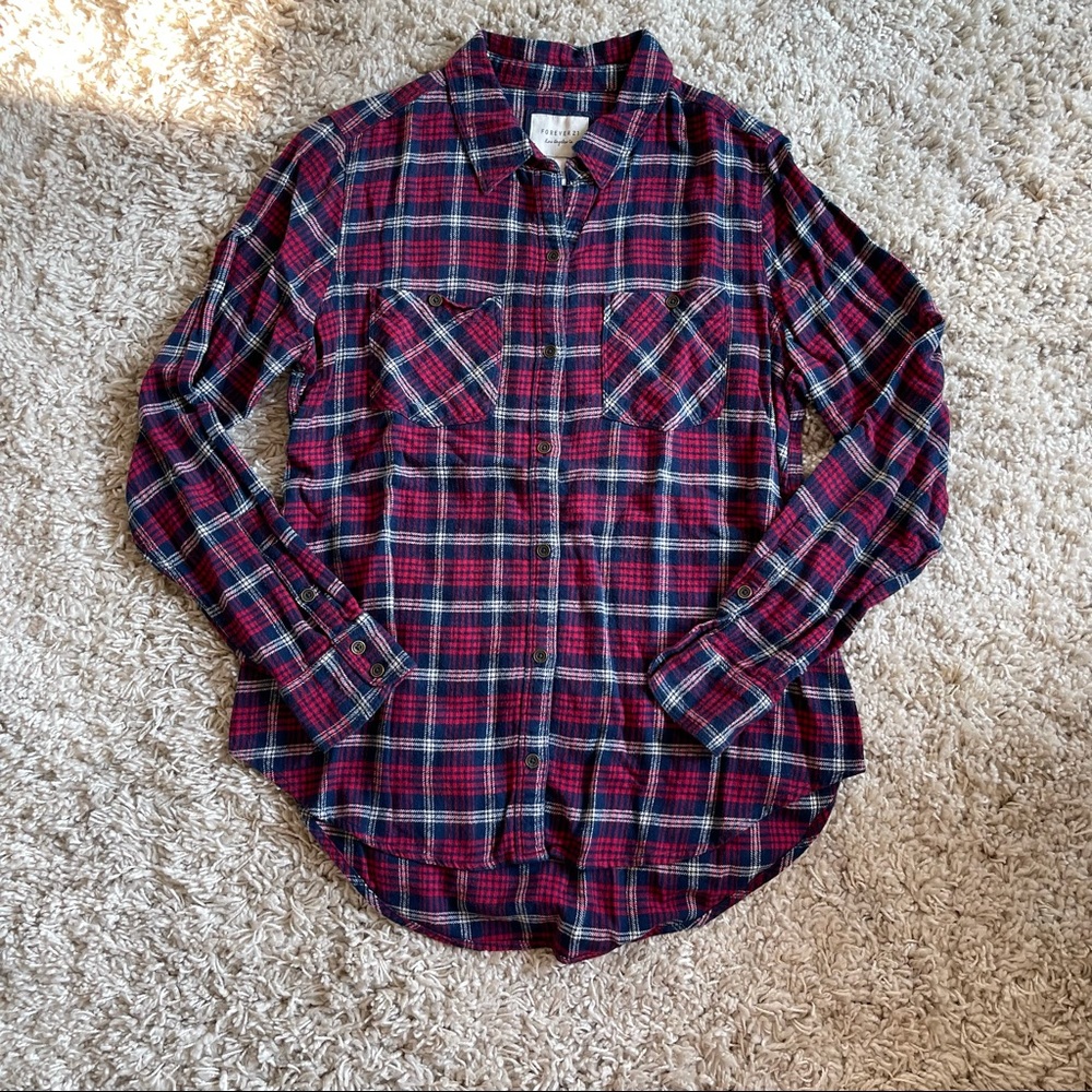 Plaid Button-Up Shirt
